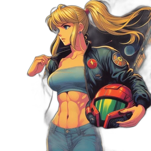 jacket, robot, concept art, vaporwave transparent PNG cut-out