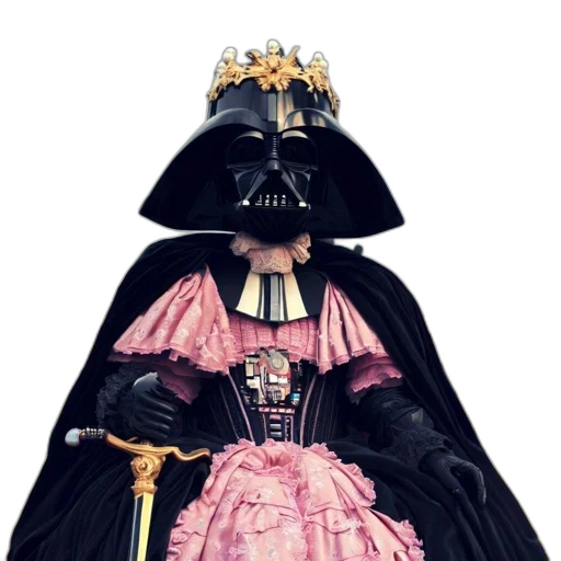 dress, crown, staff, mask transparent PNG cut-out