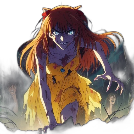 dress, creature, staff, crown transparent PNG cut-out