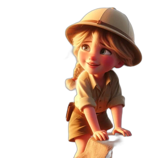 hat, staff, face, 3d render transparent PNG cut-out