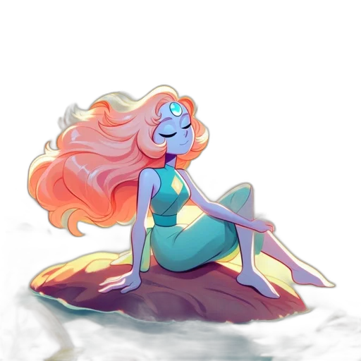 dress, creature, crown, staff transparent PNG cut-out