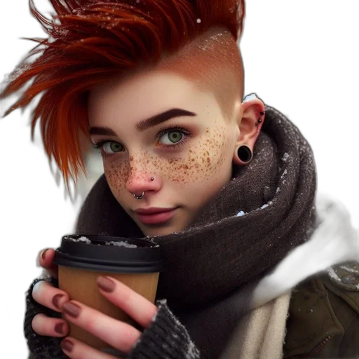 face, hair, jacket, mask transparent PNG cut-out