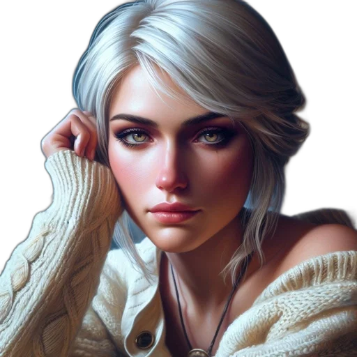 face, jewelry, jacket, fantasy art transparent PNG cut-out