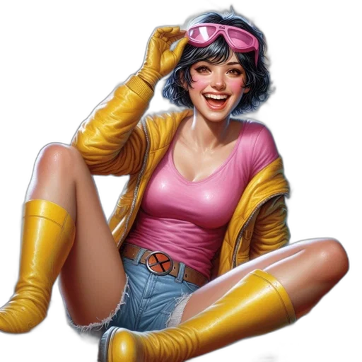jacket, robot, weapon, comic book art transparent PNG cut-out