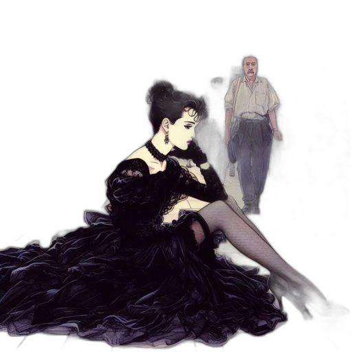 dress, concept art, fantasy art, watercolor transparent PNG cut-out