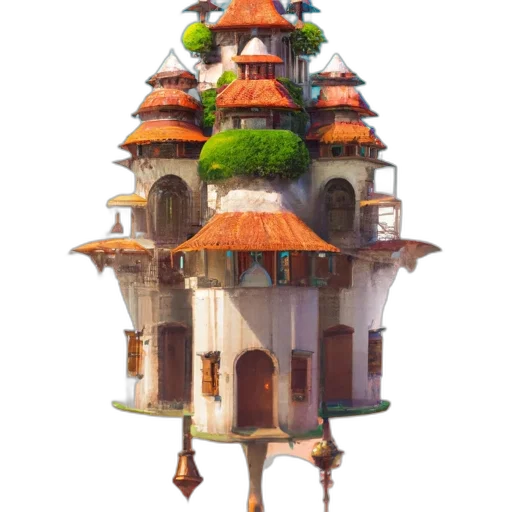building, crown, hat, 3d render transparent PNG cut-out