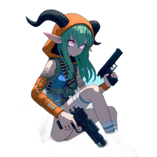 weapon, staff, jacket, robot transparent PNG cut-out