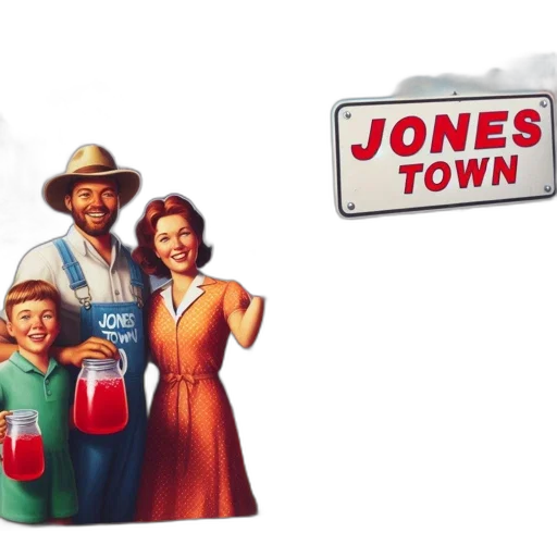 city street, family, four, stands transparent PNG cut-out