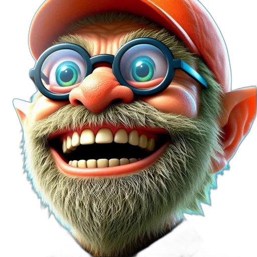 face, staff, creature, 3d render transparent PNG cut-out