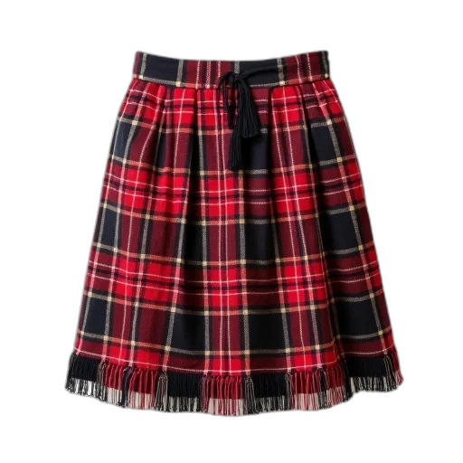 dress, plaid, skirt, fringed transparent PNG cut-out