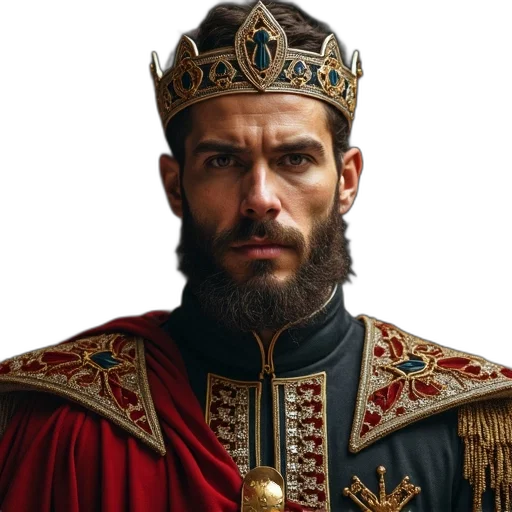 crown, face, sword, staff transparent PNG cut-out