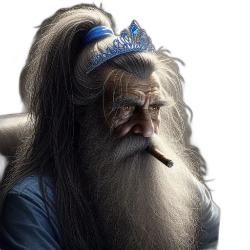 crown, hair, staff, animal transparent PNG cut-out