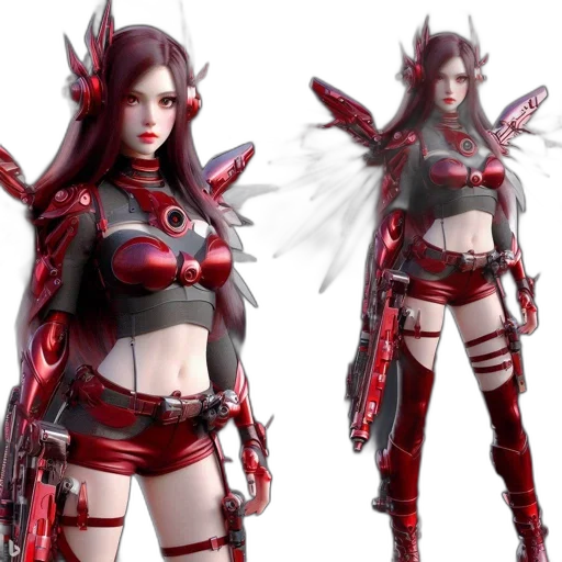 concept art, fantasy art, 3d render, cyberpunk transparent PNG cut-out