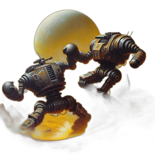 robot, concept art, 3d render, fantasy art transparent PNG cut-out