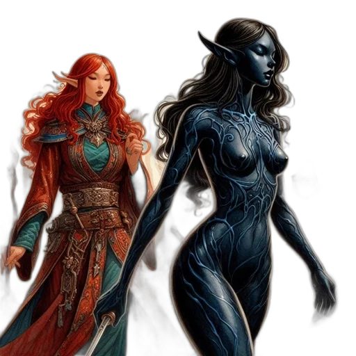 concept art, fantasy art, comic book art, dark transparent PNG cut-out