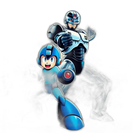 robot, weapon, concept art, 3d render transparent PNG cut-out
