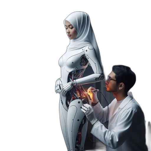 robot, dress, weapon, sword transparent PNG cut-out