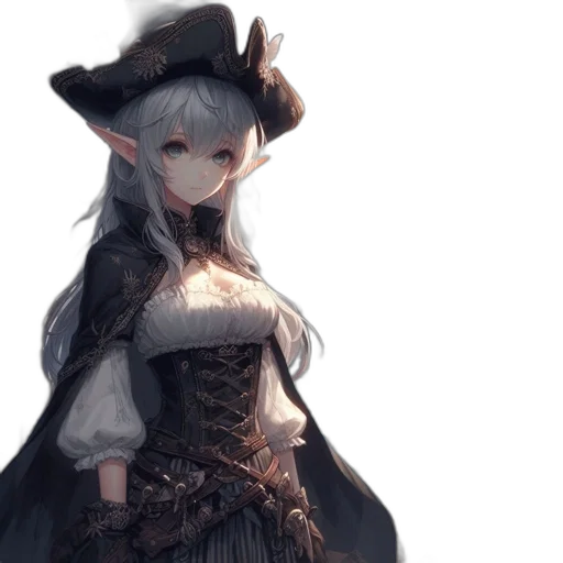 hat, dress, staff, weapon transparent PNG cut-out
