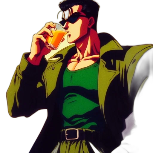 jacket, vaporwave, concept art, anime transparent PNG cut-out