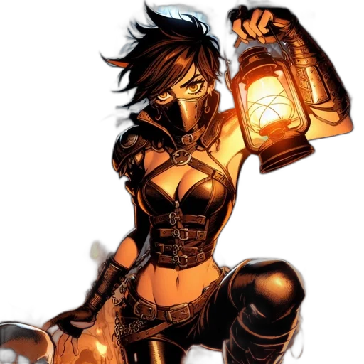 comic book art, concept art, fantasy art, cyberpunk transparent PNG cut-out