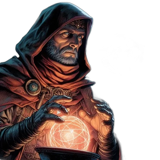 comic book art, concept art, fantasy art, dark transparent PNG cut-out