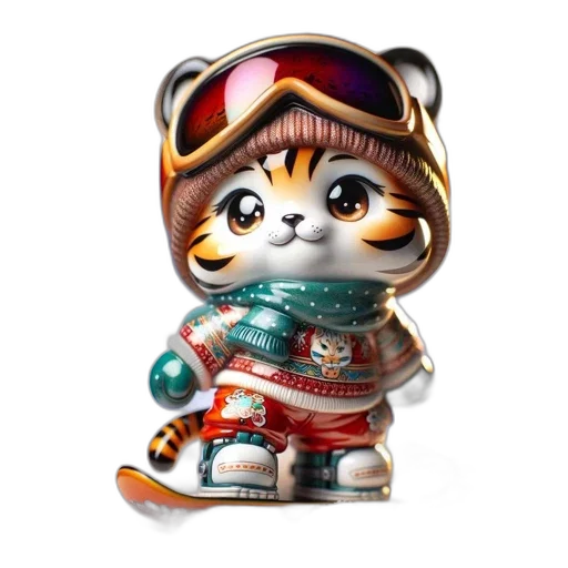 3d render, concept art, anthropomorphic, tiger transparent PNG cut-out