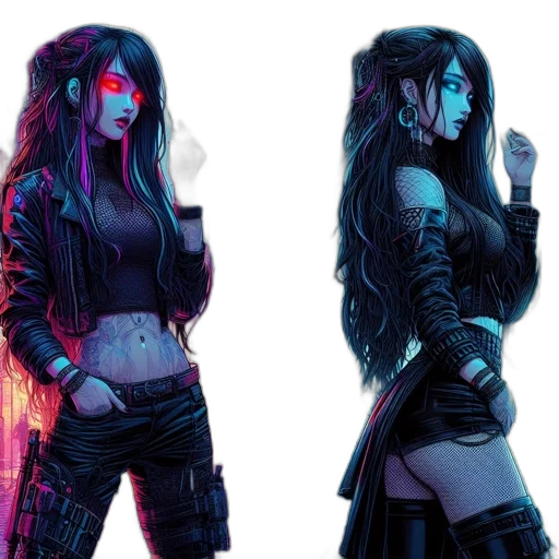 concept art, cyberpunk, fantasy art, comic book art transparent PNG cut-out