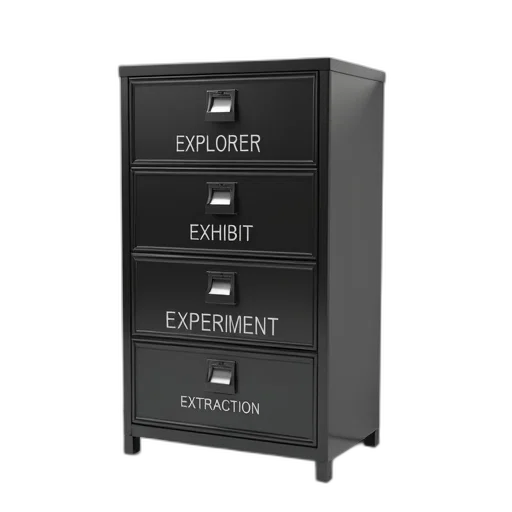 furniture, staff, 3d render, dark transparent PNG cut-out