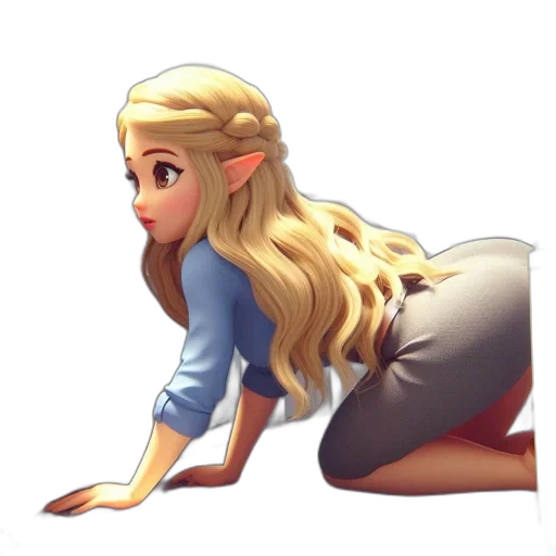 hair, dress, staff, concept art transparent PNG cut-out