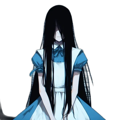 dress, hair, mask, creature transparent PNG cut-out