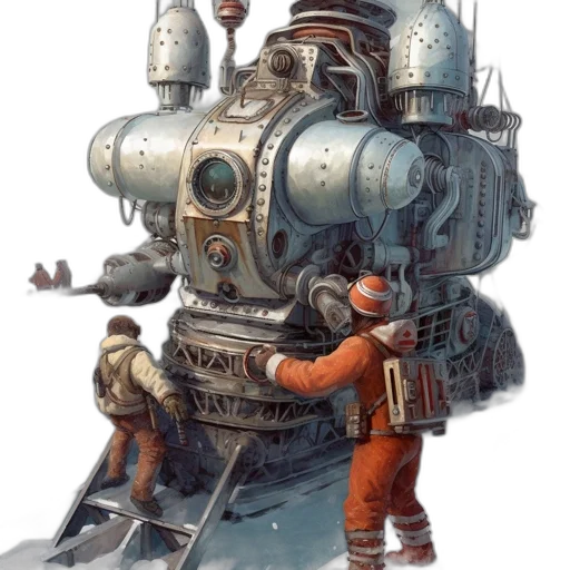 robot, weapon, staff, concept art transparent PNG cut-out