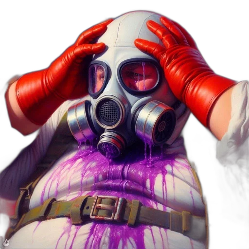 mask, jacket, weapon, face transparent PNG cut-out