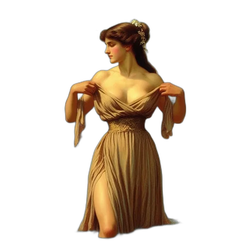 dress, staff, jewelry, crown transparent PNG cut-out