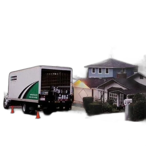 3d render, photorealistic, moving, truck transparent PNG cut-out