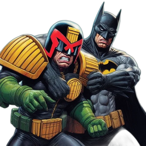 comic book art, concept art, judge, dredd transparent PNG cut-out