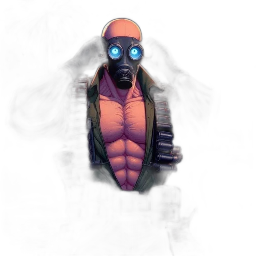 jacket, mask, creature, robot transparent PNG cut-out