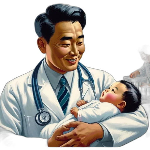 photorealistic, concept art, oil painting, doctor transparent PNG cut-out