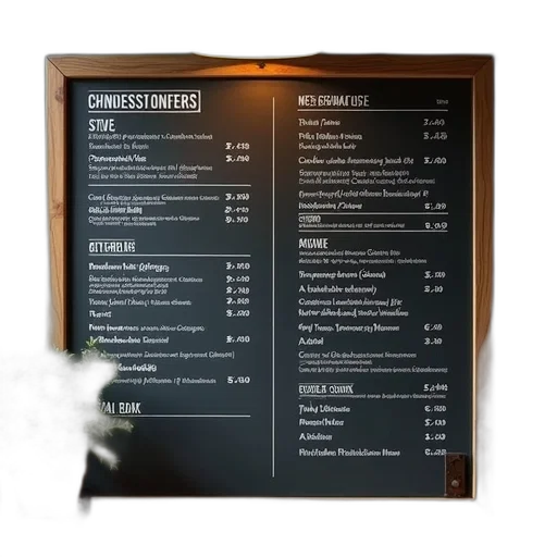 food, 3d render, photorealistic, chalkboard transparent PNG cut-out