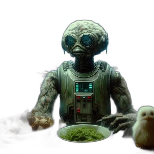 robot, creature, food, staff transparent PNG cut-out