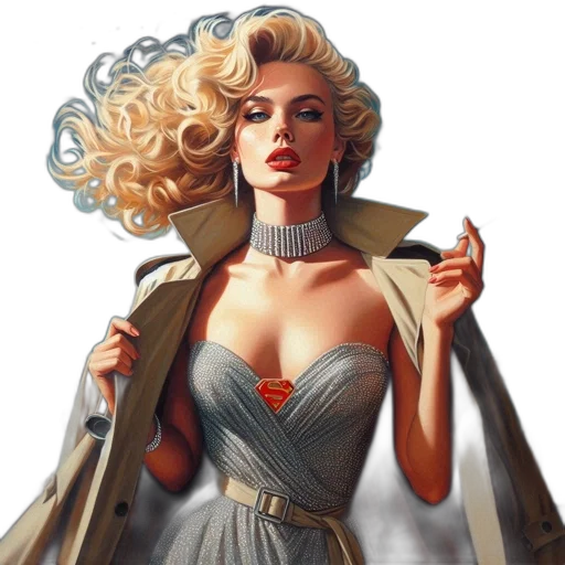 dress, jewelry, jacket, comic book art transparent PNG cut-out