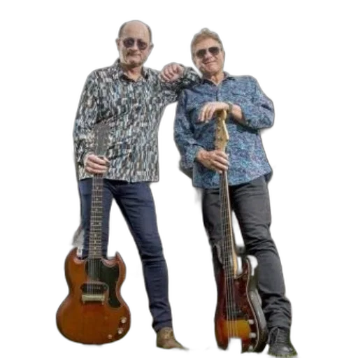 two, musicians, pose, their transparent PNG cut-out