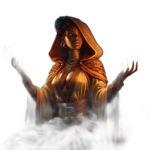 dress, staff, mask, creature transparent PNG cut-out