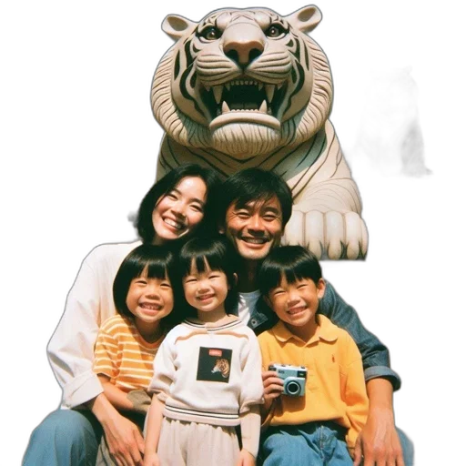robot, dragon, photorealistic, family transparent PNG cut-out