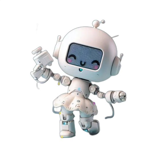 robot, staff, creature, 3d render transparent PNG cut-out