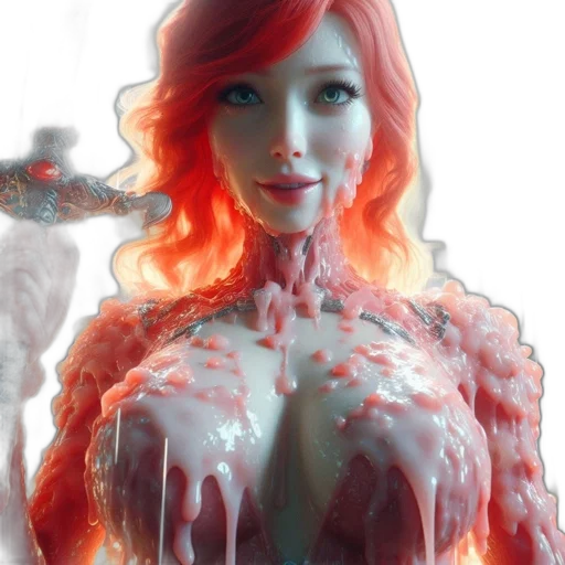 dress, creature, 3d render, photorealistic transparent PNG cut-out