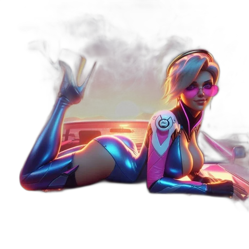 robot, concept art, cyberpunk, comic book art transparent PNG cut-out
