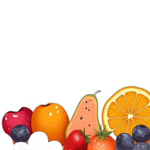 food, photorealistic, 3d render, colorful transparent PNG cut-out