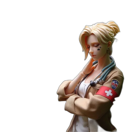 jacket, staff, weapon, face transparent PNG cut-out