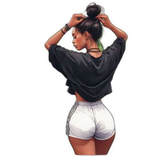 jacket, dress, hair, concept art transparent PNG cut-out