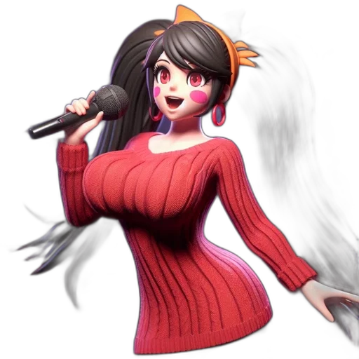 staff, dress, hair, concept art transparent PNG cut-out